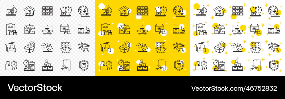 Delivery line icons return package logistic Delivery line icons return package logistic vector image