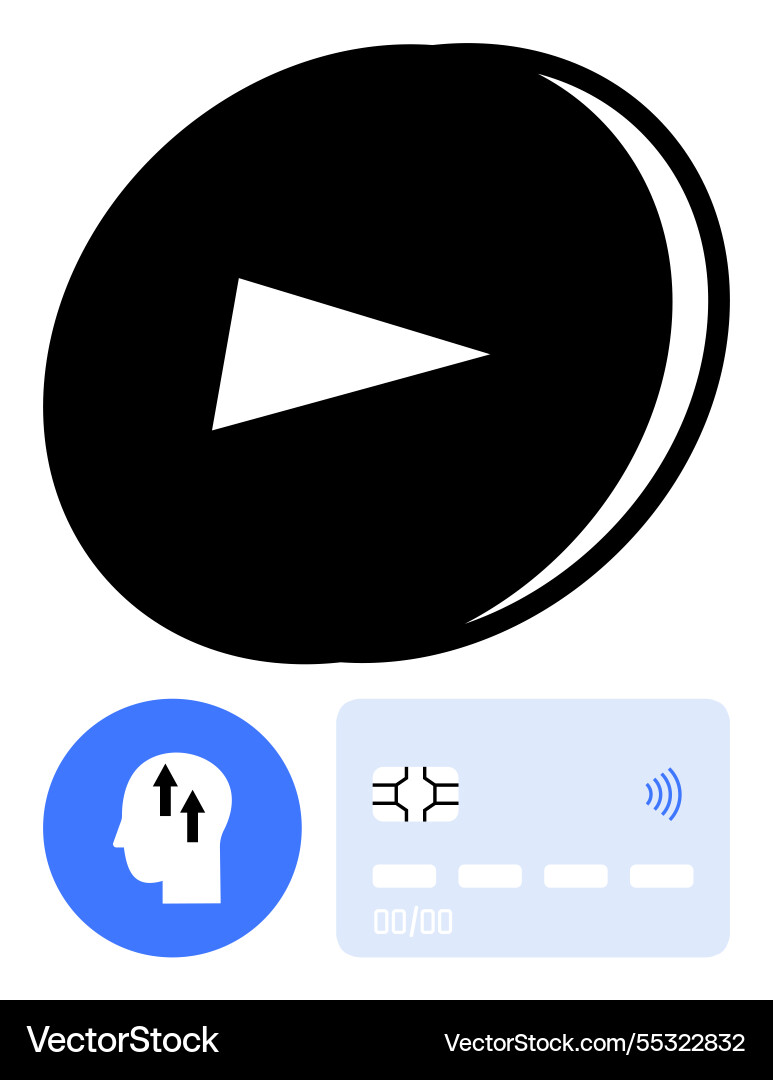 Digital media playback integration with ai Digital media playback integration with ai Vector Image