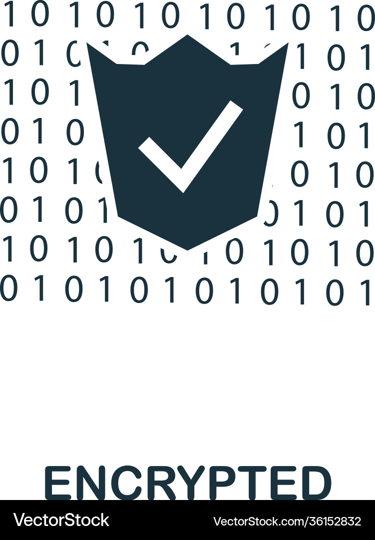 Encrypted icon monochrome style design from Encrypted icon monochrome style design from vector image