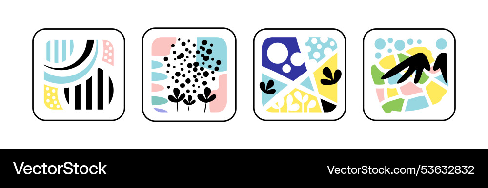 Geometric shape color pattern and print set Geometric shape color pattern and print set vector image