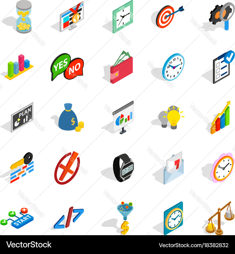 Index number icons set isometric style Vector Image