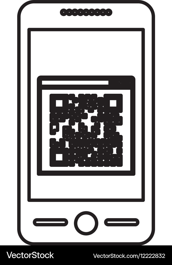 Isolated qr code and smartphone design vector image