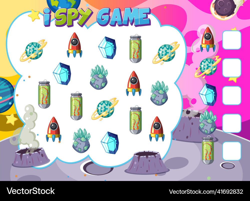 Math counting game template of space Math counting game template of space vector image