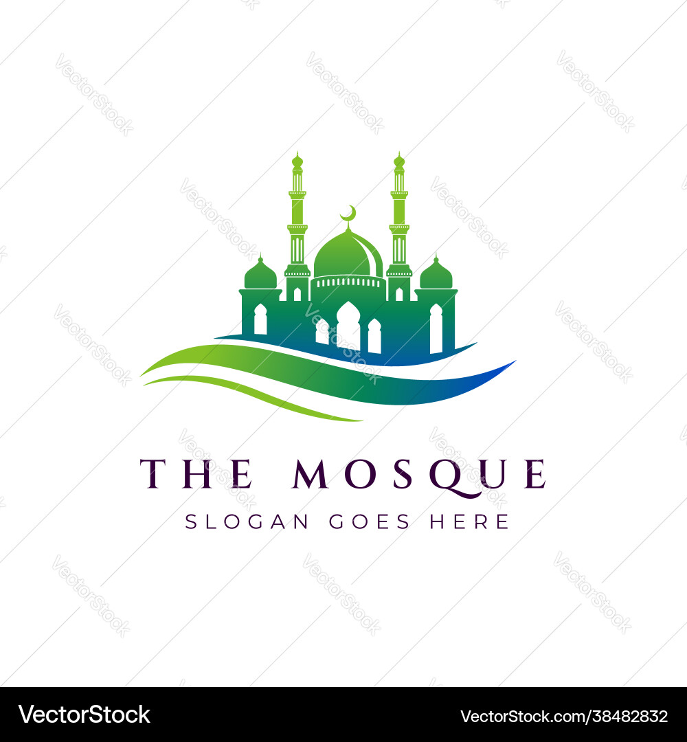 Moschee Symbol Silhouette Logo Design Template Moschee Symbol Silhouette Logo Design Template vektorbild