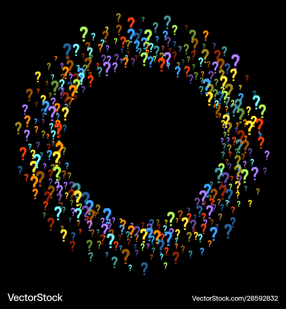 Question marks quiz doubt poll query public Vector Image
