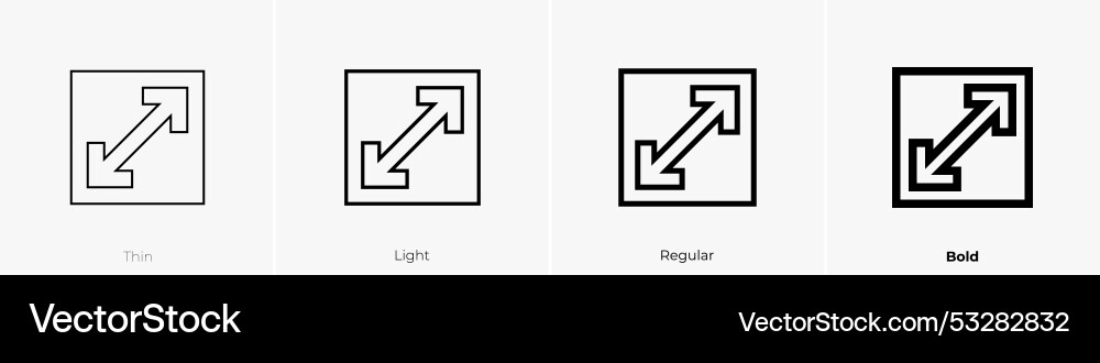 Resolution icon thin light regular and bold style Vector Image