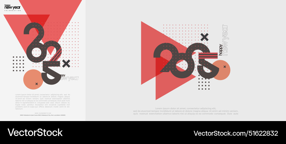 Retro happy new year 2025 design with unique Vector Image