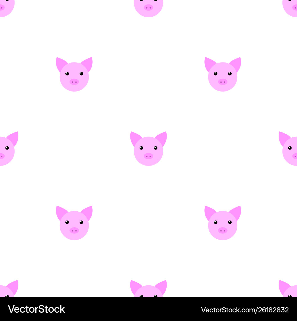 Seamless pattern with cute pig for design web Vector Image