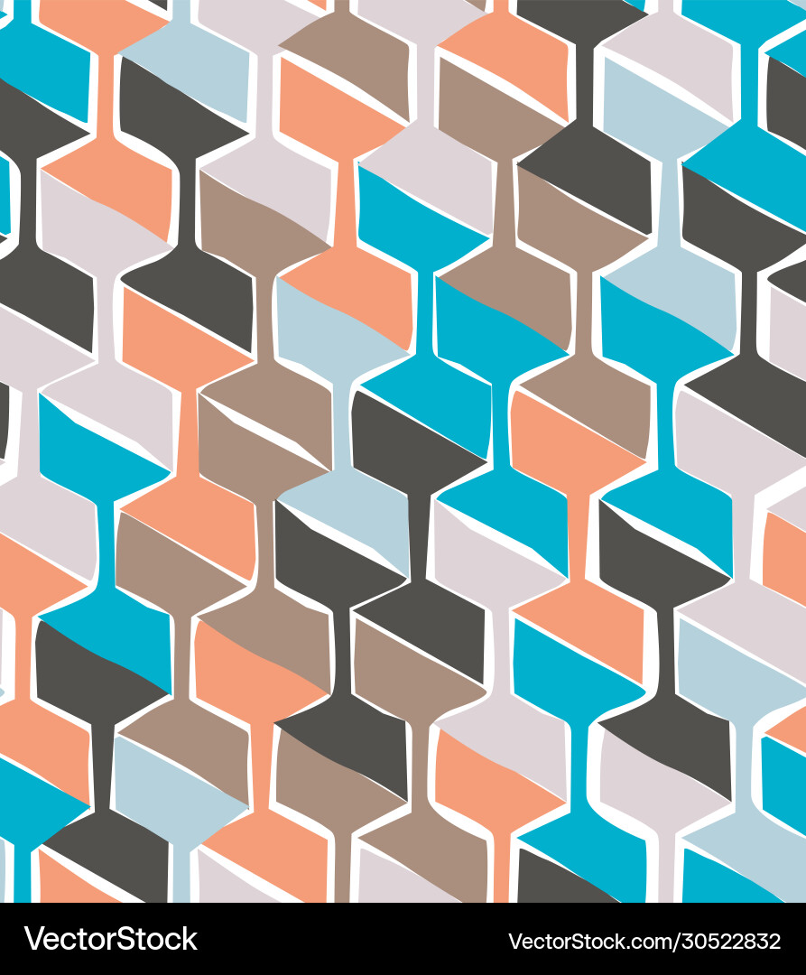 Seamless pattern with hexagonal woven shapes Seamless pattern with hexagonal woven shapes vector image