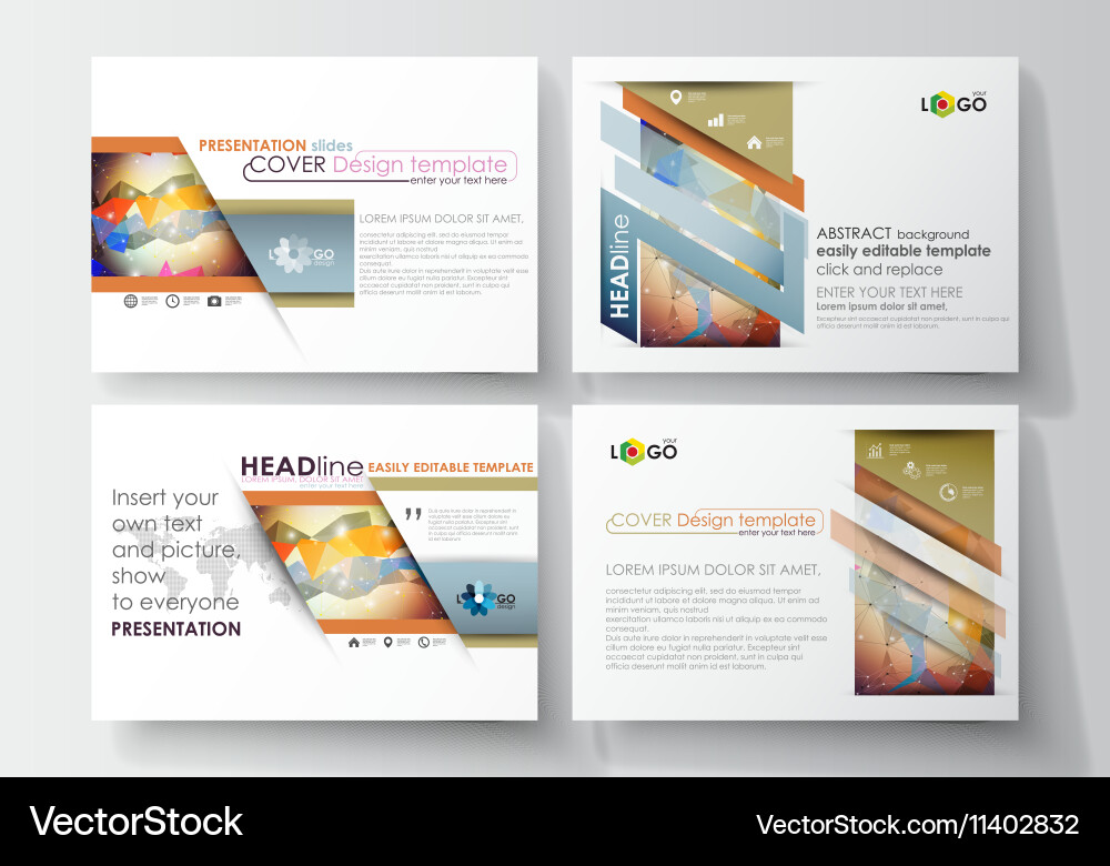 Set of business templates for presentation slides vector image