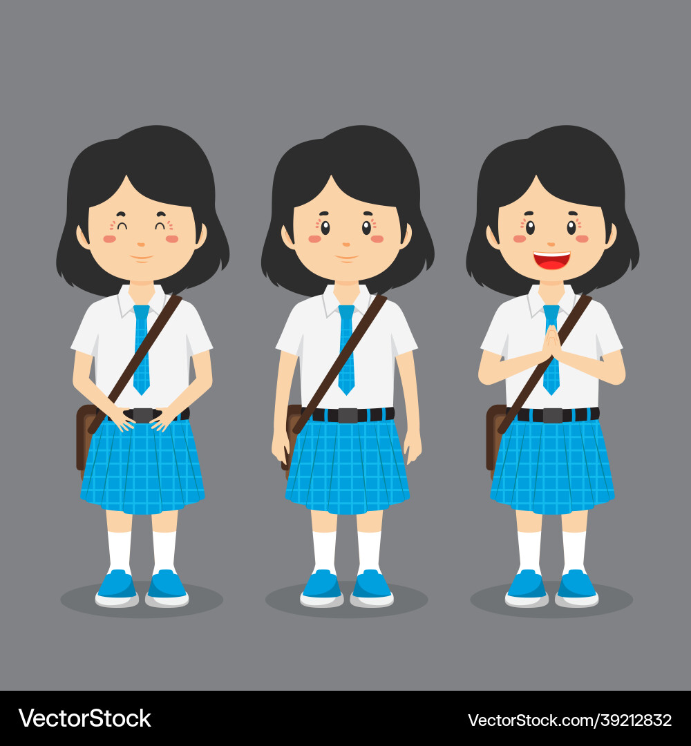 Student character with expression vector image
