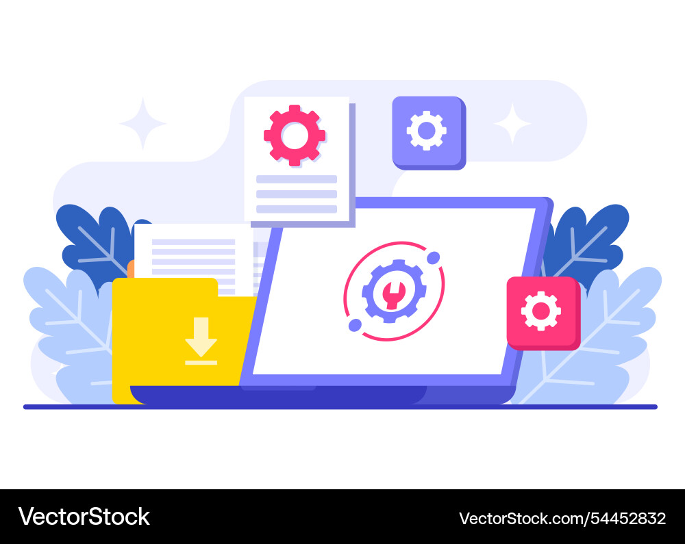 System maintenance flat error fixing trouble System maintenance flat error fixing trouble vector image