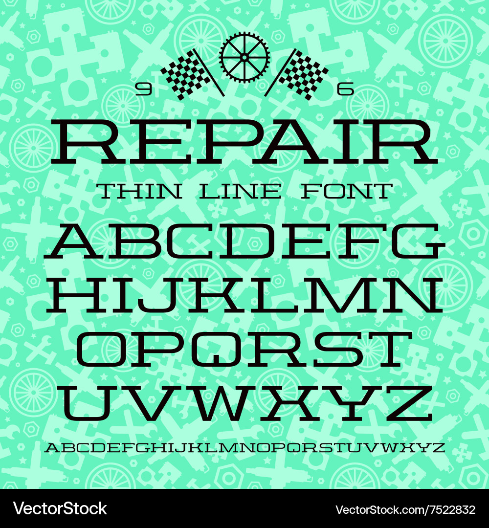 Thin Serif Font on Pattern Background vector image