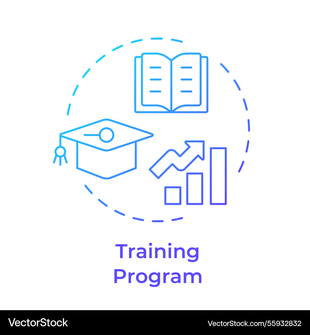 Training program blue gradient concept icon Training program blue gradient concept icon Vector Image