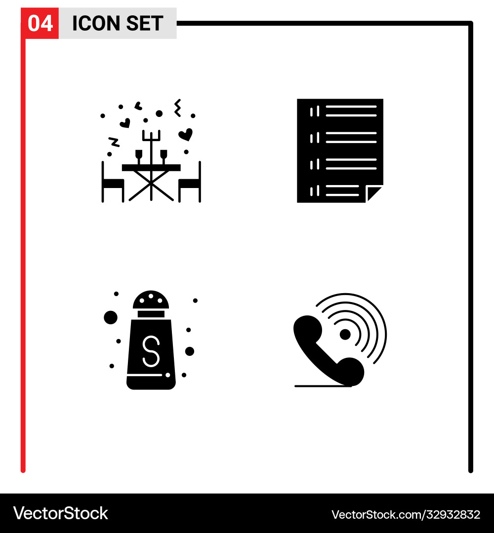 User interface pack 4 basic solid glyphs Vector Image