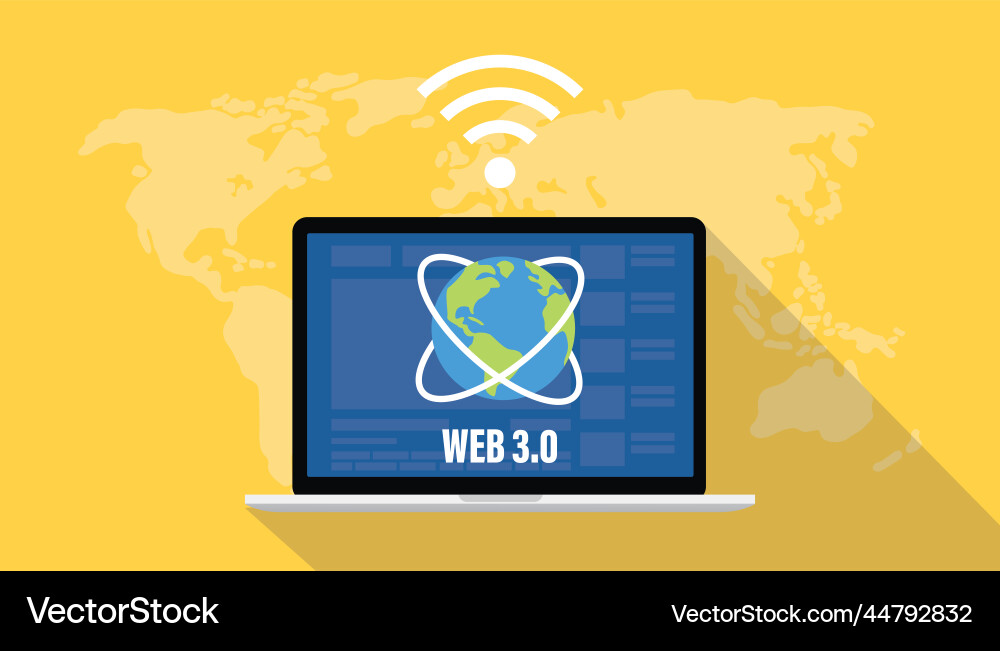 Web 30 concept technology with icon and internet Web 30 concept technology with icon and internet vector image