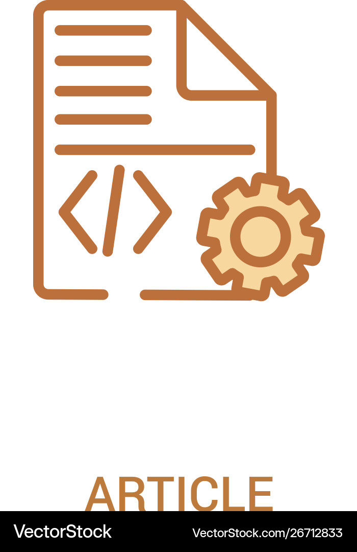 Article concept 2 colored icon simple line Article concept 2 colored icon simple line vector image
