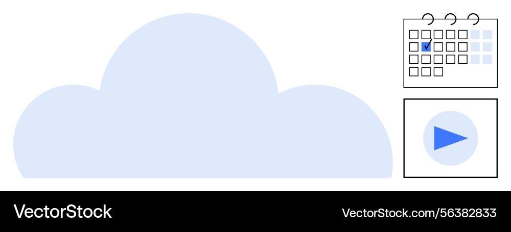 Cloud computing with scheduling and media playback Cloud computing with scheduling and media playback vector image