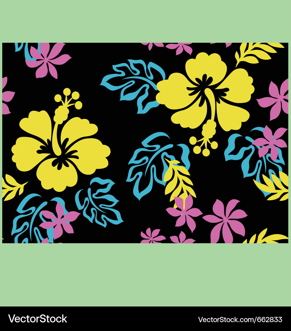 Hibiscus flower seamless pattern Royalty Free Vector Image