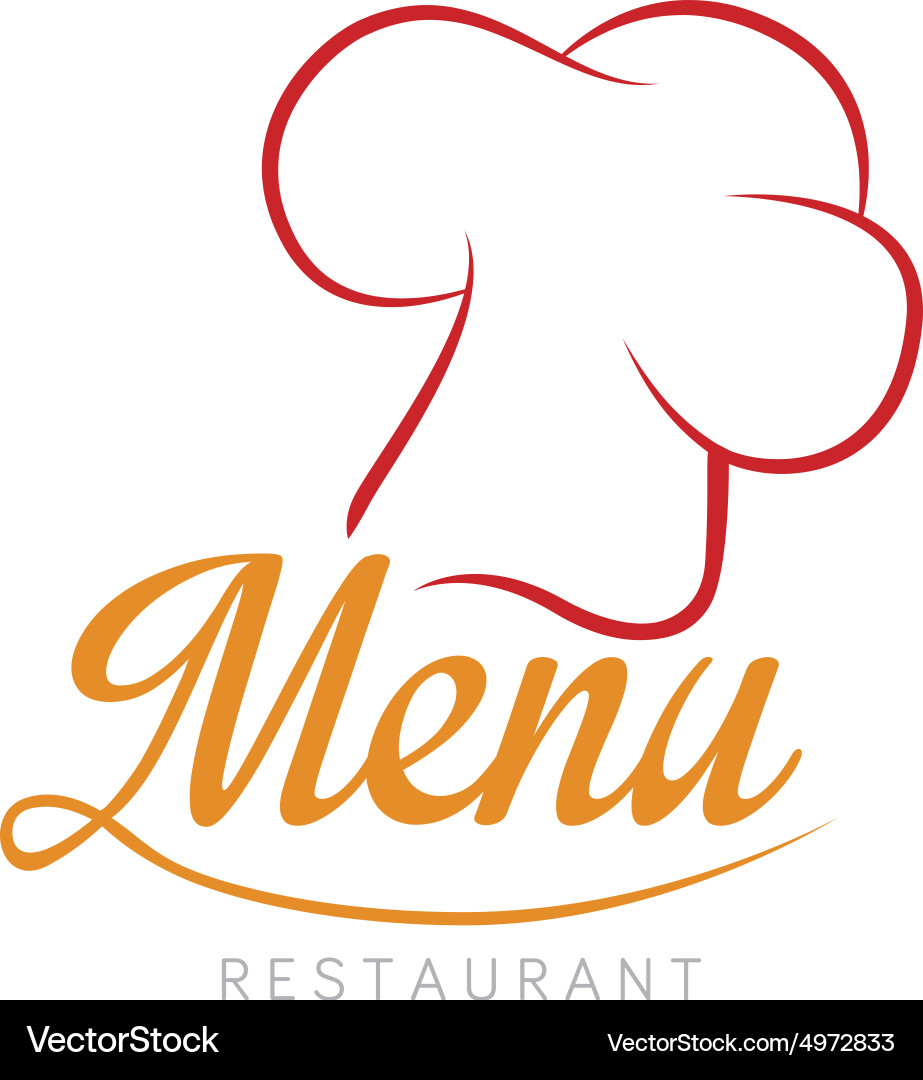 Isolated chef hat on a white background with text Vector Image