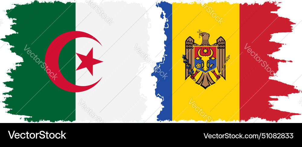 Moldova and algeria grunge flags connection Moldova and algeria grunge flags connection vector image