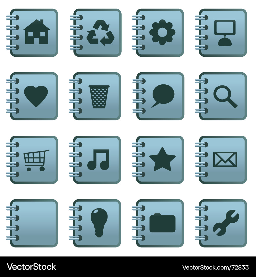 Notebook icons Vector Image