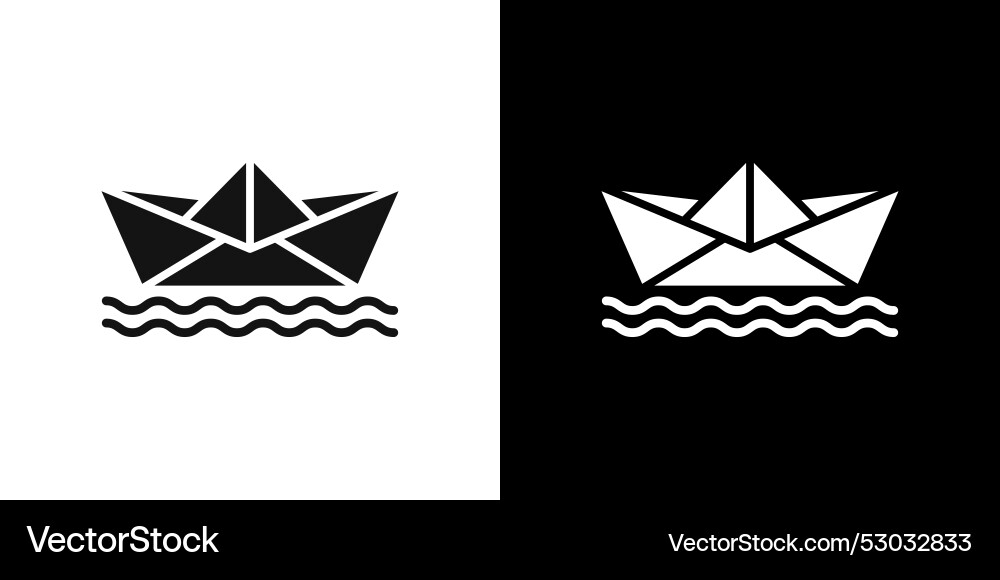 Paper boat icon logo set Vector Image