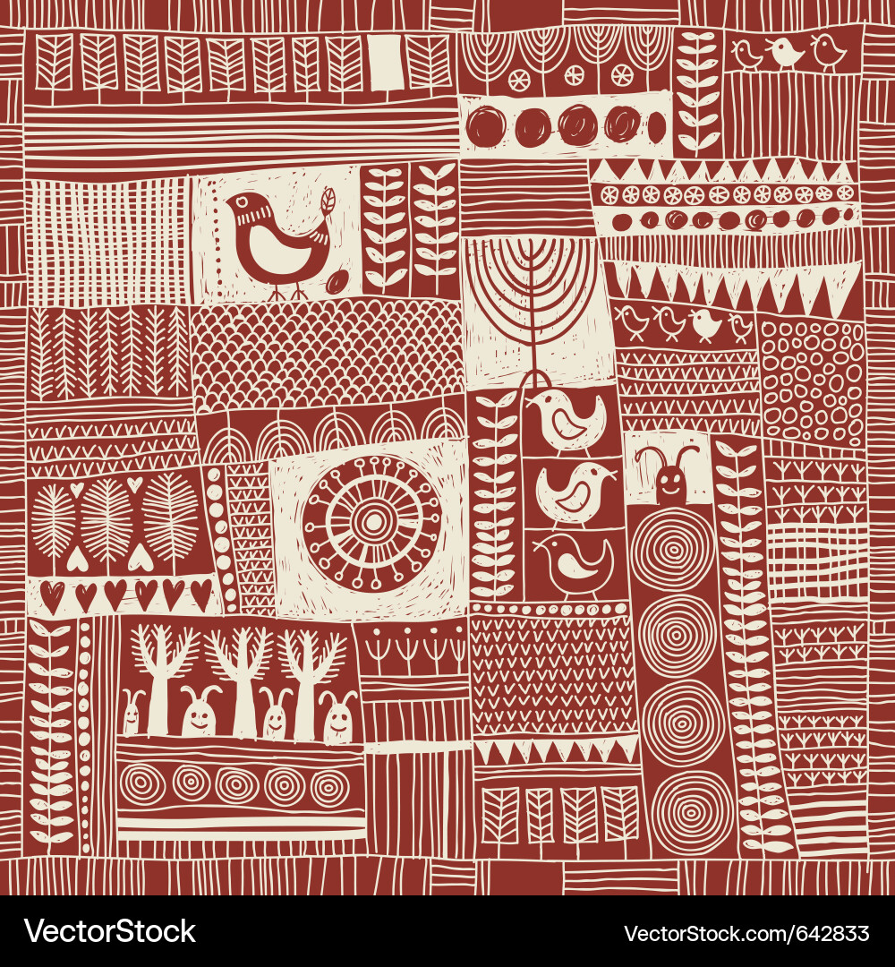 Patchwork Fabric Pattern vector image