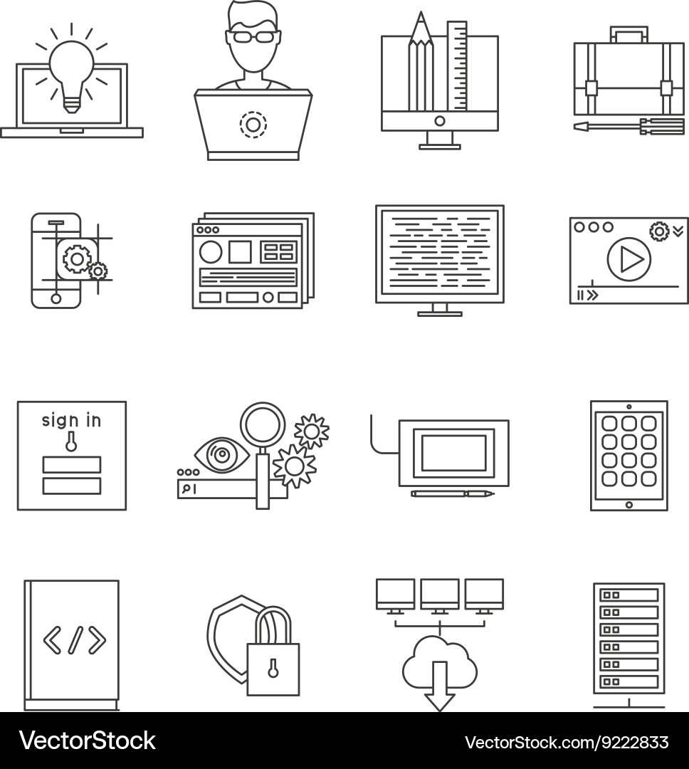 Programming Icon Set - Softwareentwicklung vektorbild