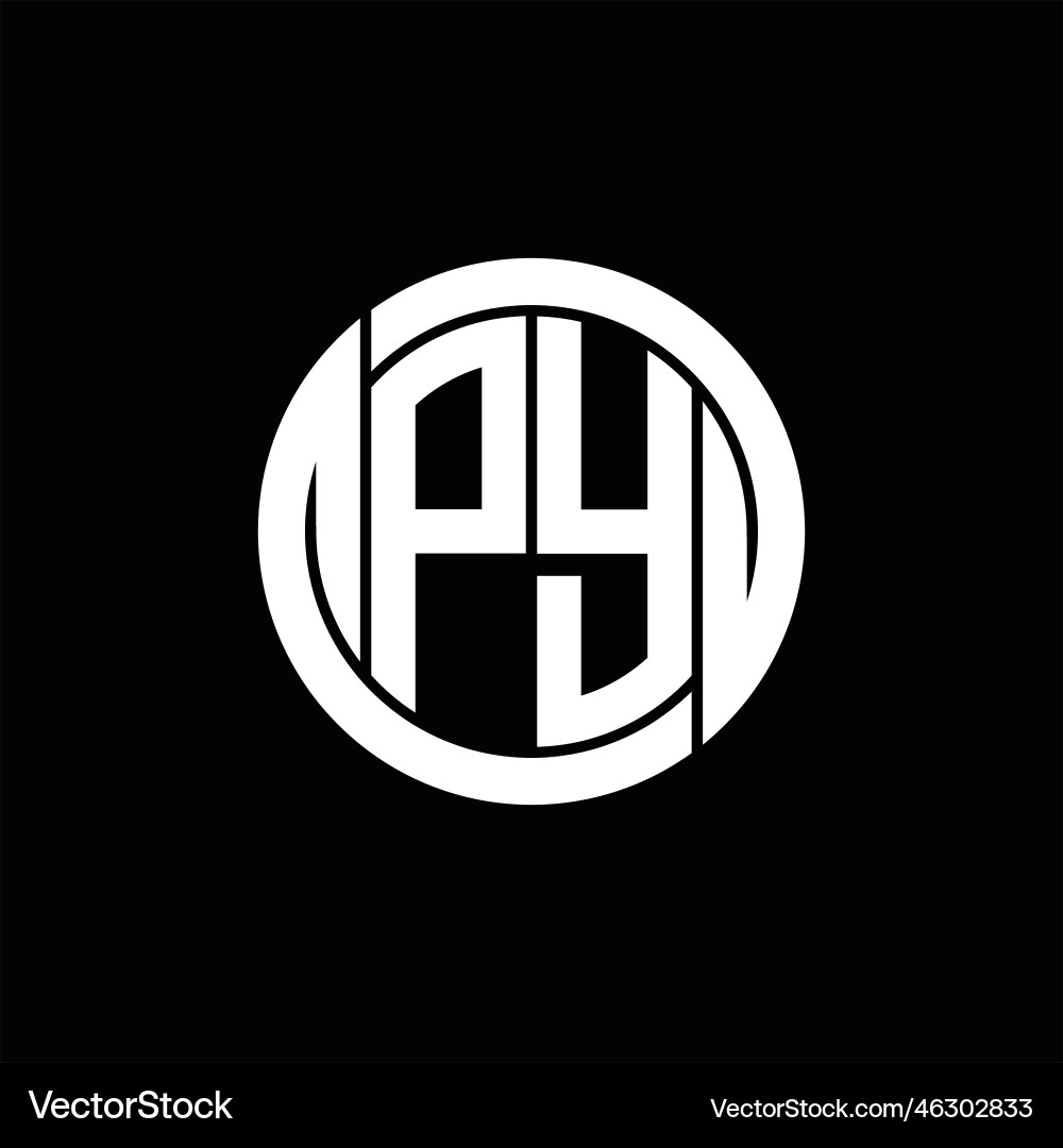 Py logo monogram shield inside circle shape Vector Image