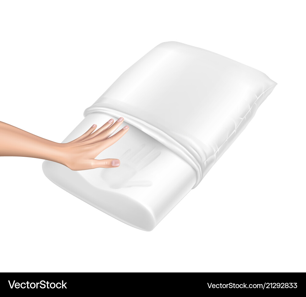 Realistic 3D Memory Foam Pillow Vector Image