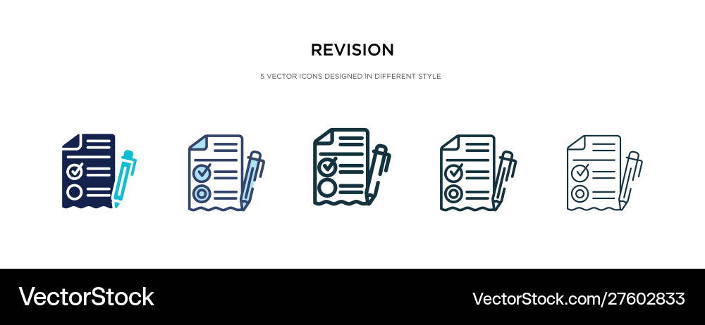 Revision icon in different style two colored Revision icon in different style two colored Vector Image