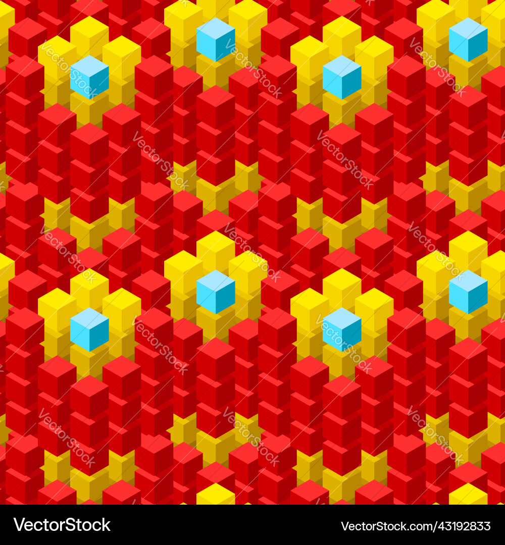 Seamless pattern with geometric cubes colorful Seamless pattern with geometric cubes colorful vector image