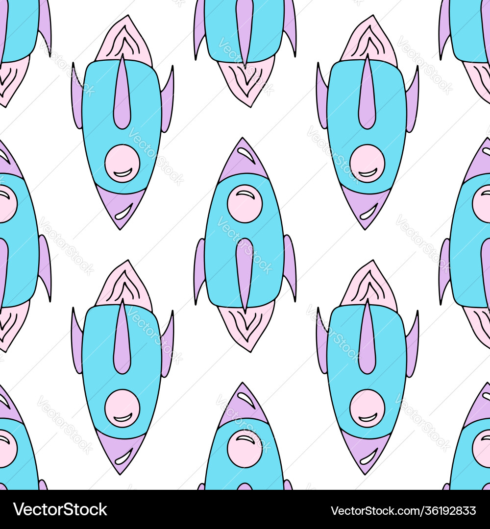 Seamless pattern with space rocket and shuttle Seamless pattern with space rocket and shuttle vector image