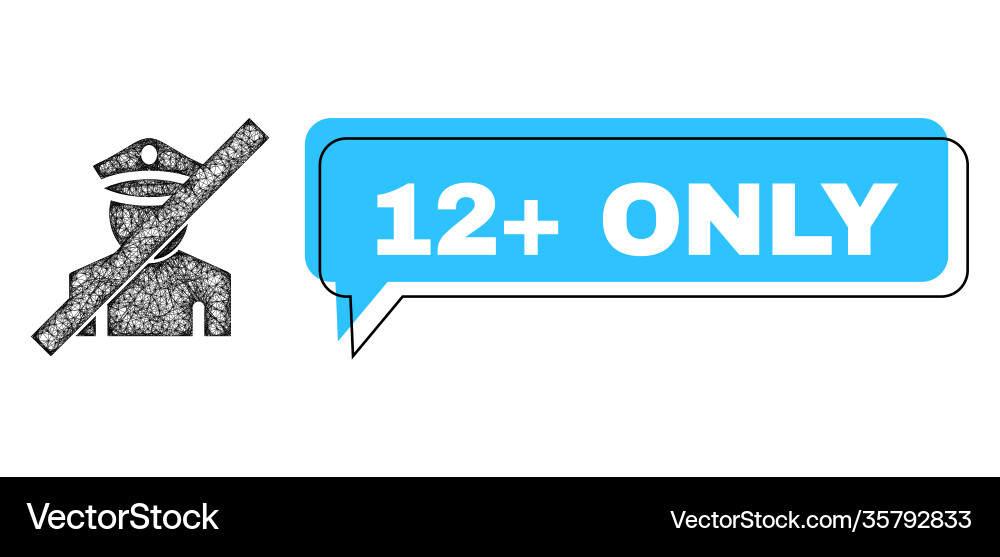 Shifted 12 plus only chat bubble and net mesh Shifted 12 plus only chat bubble and net mesh vector image