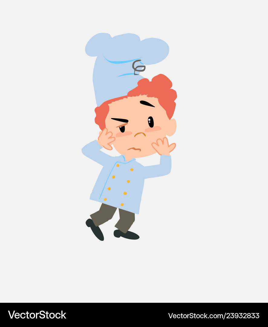 Sick Chef with Dizzy Expression Vector Image