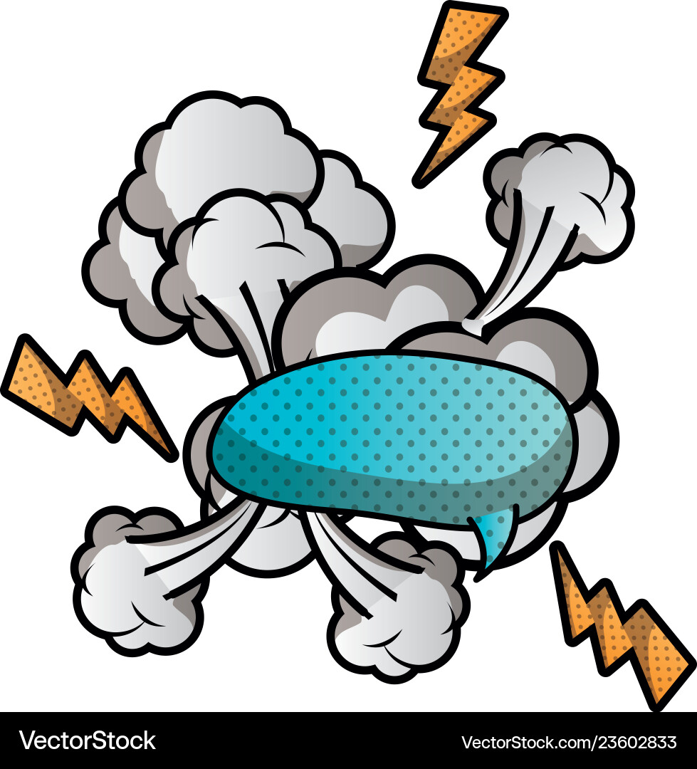 Speech bubble with cloud and thunder isolated icon Speech bubble with cloud and thunder isolated icon vector image