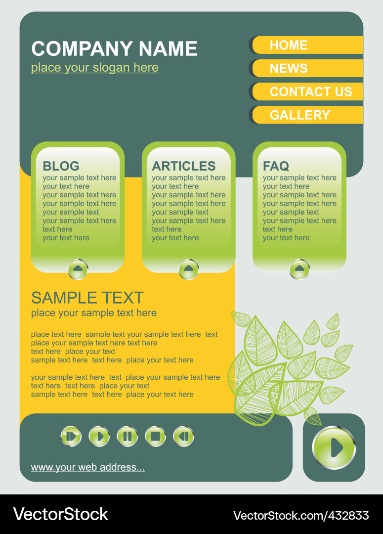 Website Layout Template Vector Image