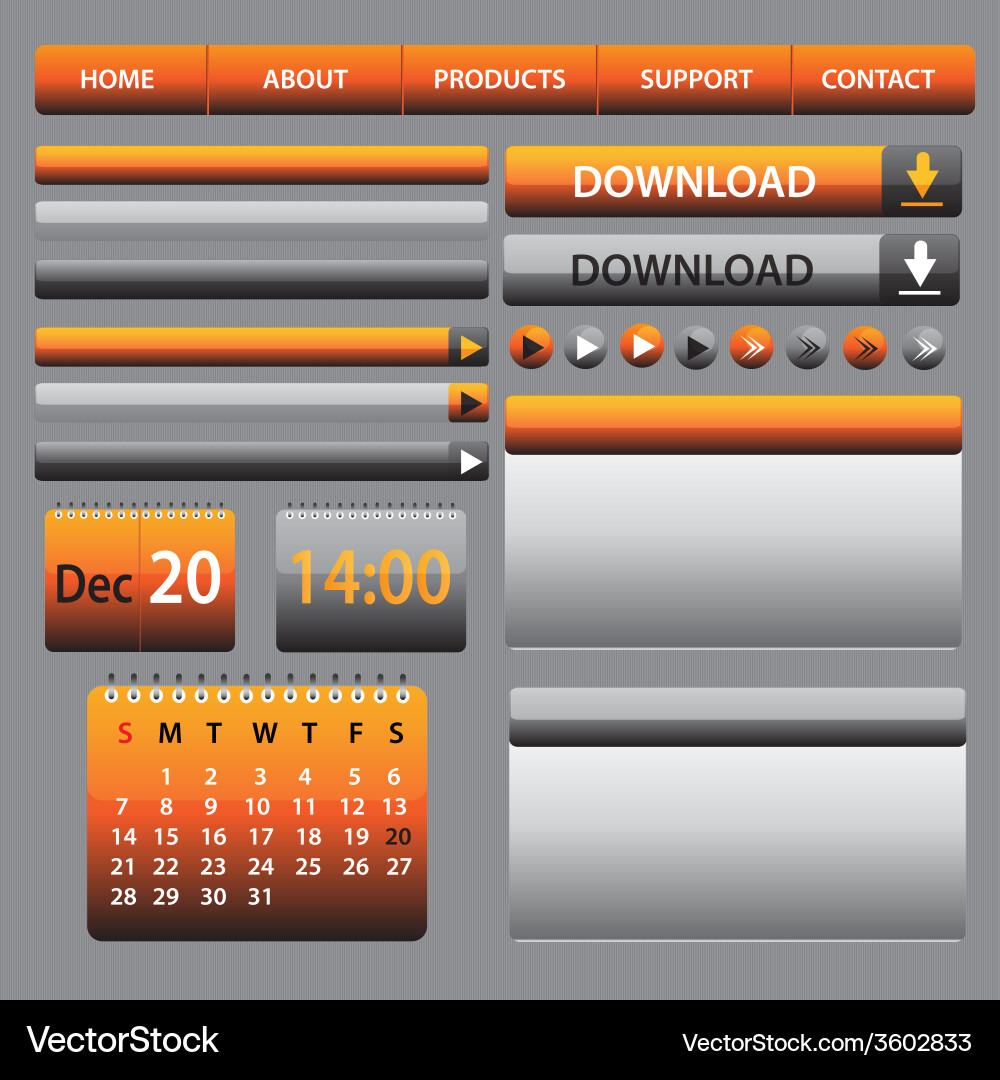 Website web design elements dark vector image