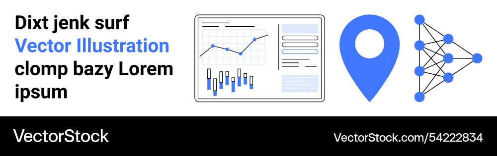 Analytics dashboard with graph geolocation pin Analytics dashboard with graph geolocation pin vector image