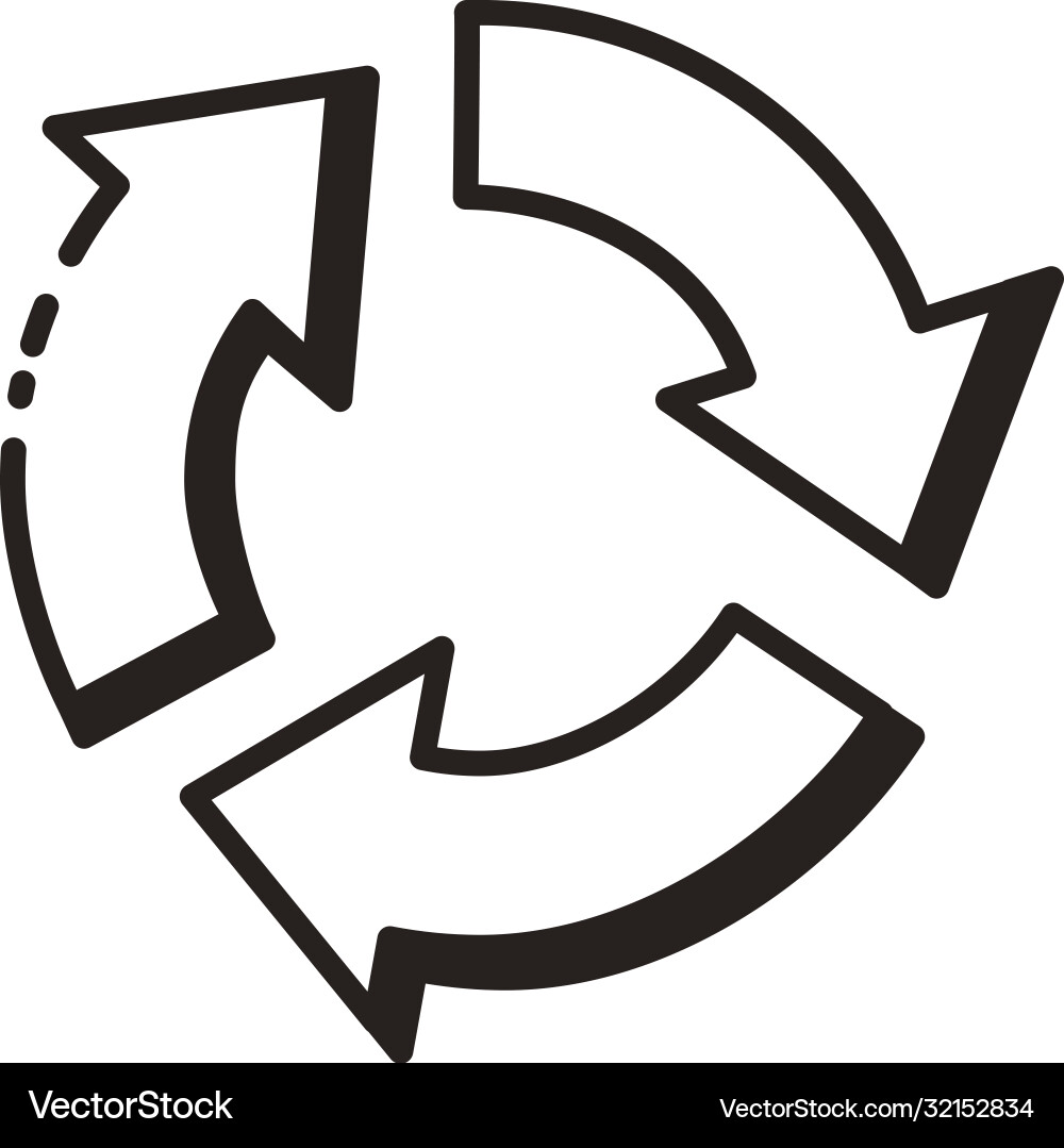 Arrow reload line and fill style vector image