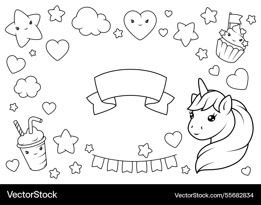 Background with unicorn happy birthday party Background with unicorn happy birthday party vector image