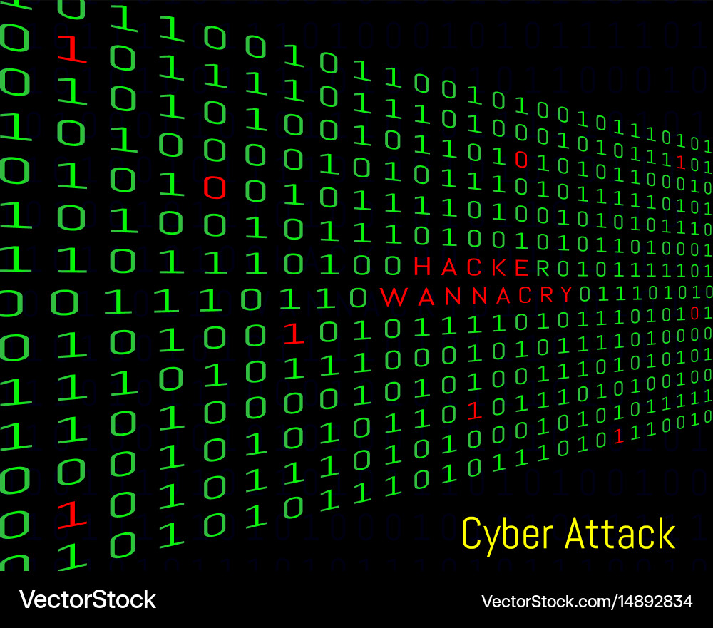 Binary Code Hacker und wollen Textsicherheit weinen vektorbild