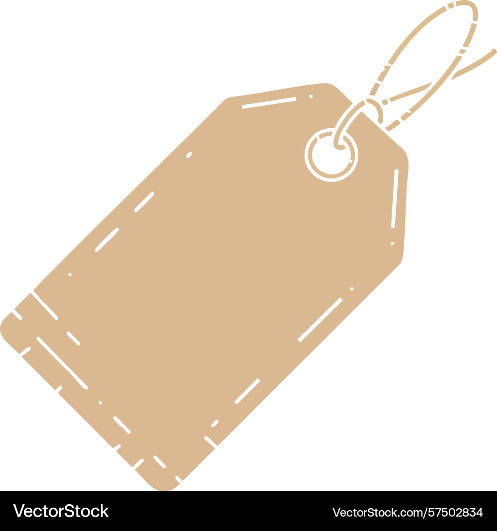 Blank beige tag with string design for labeling Vector Image