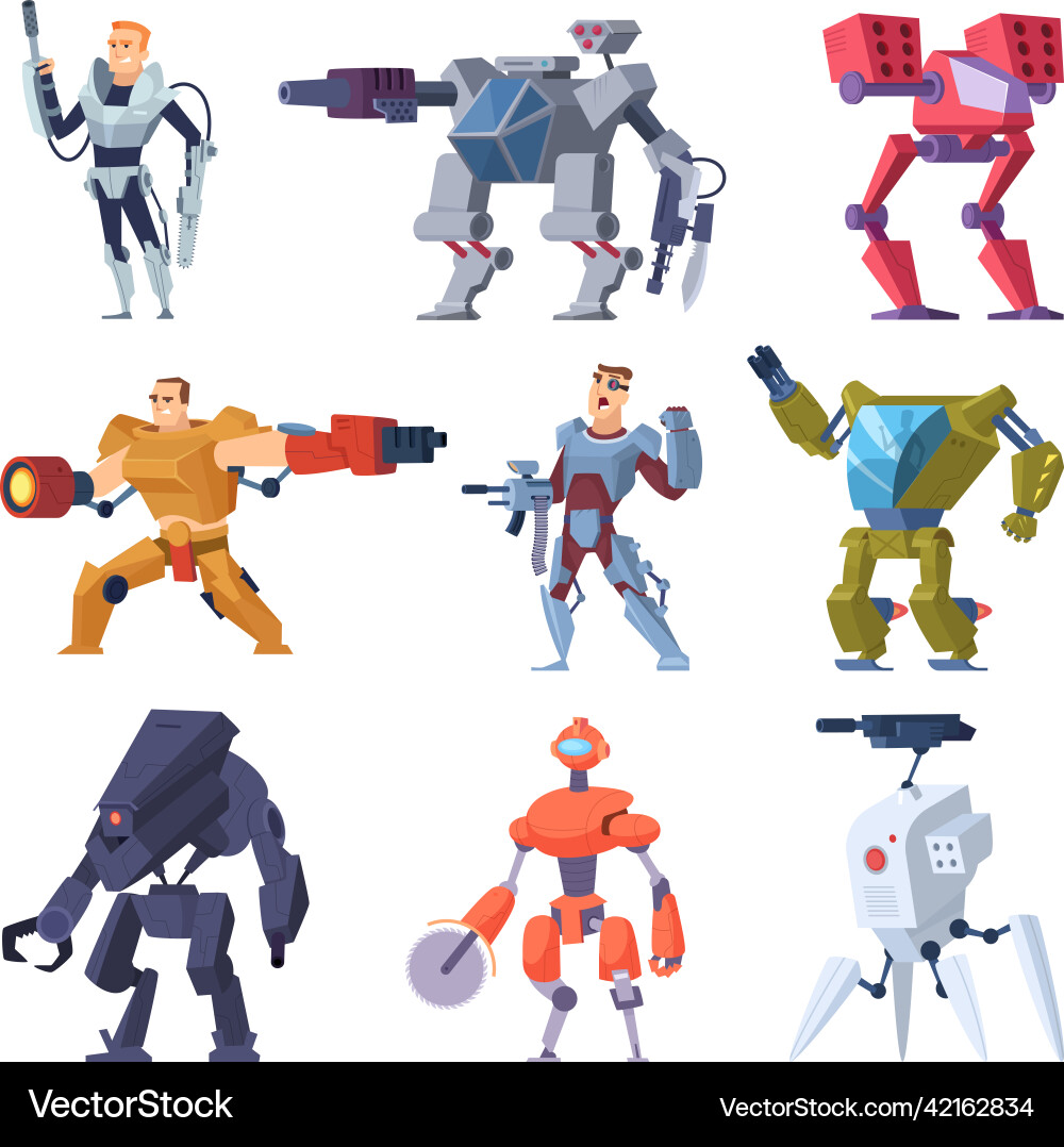 Combat Roboter Armor Transformatoren android Combat Roboter Armor Transformatoren android vektorbild