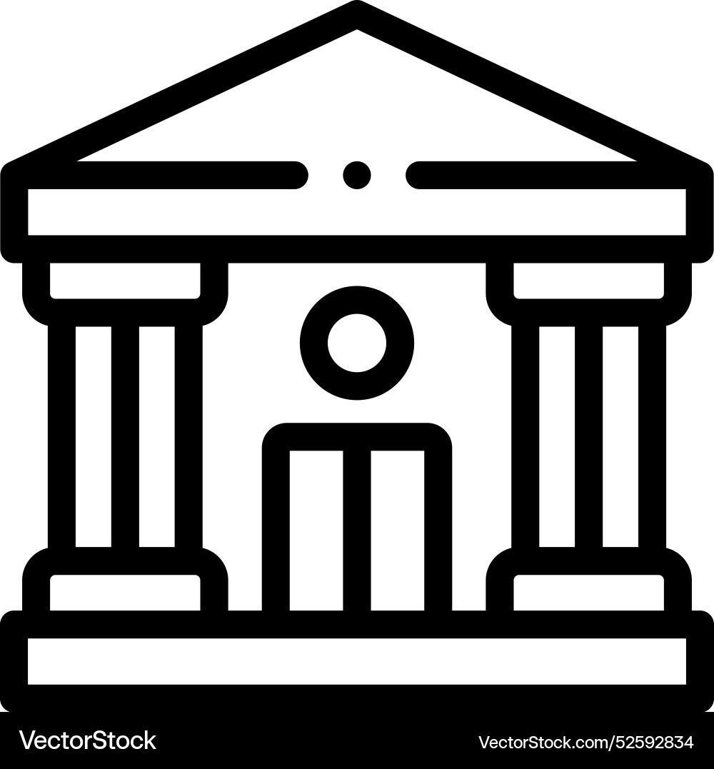 Courthouse icon thin linear style design isolated Courthouse icon thin linear style design isolated vector image