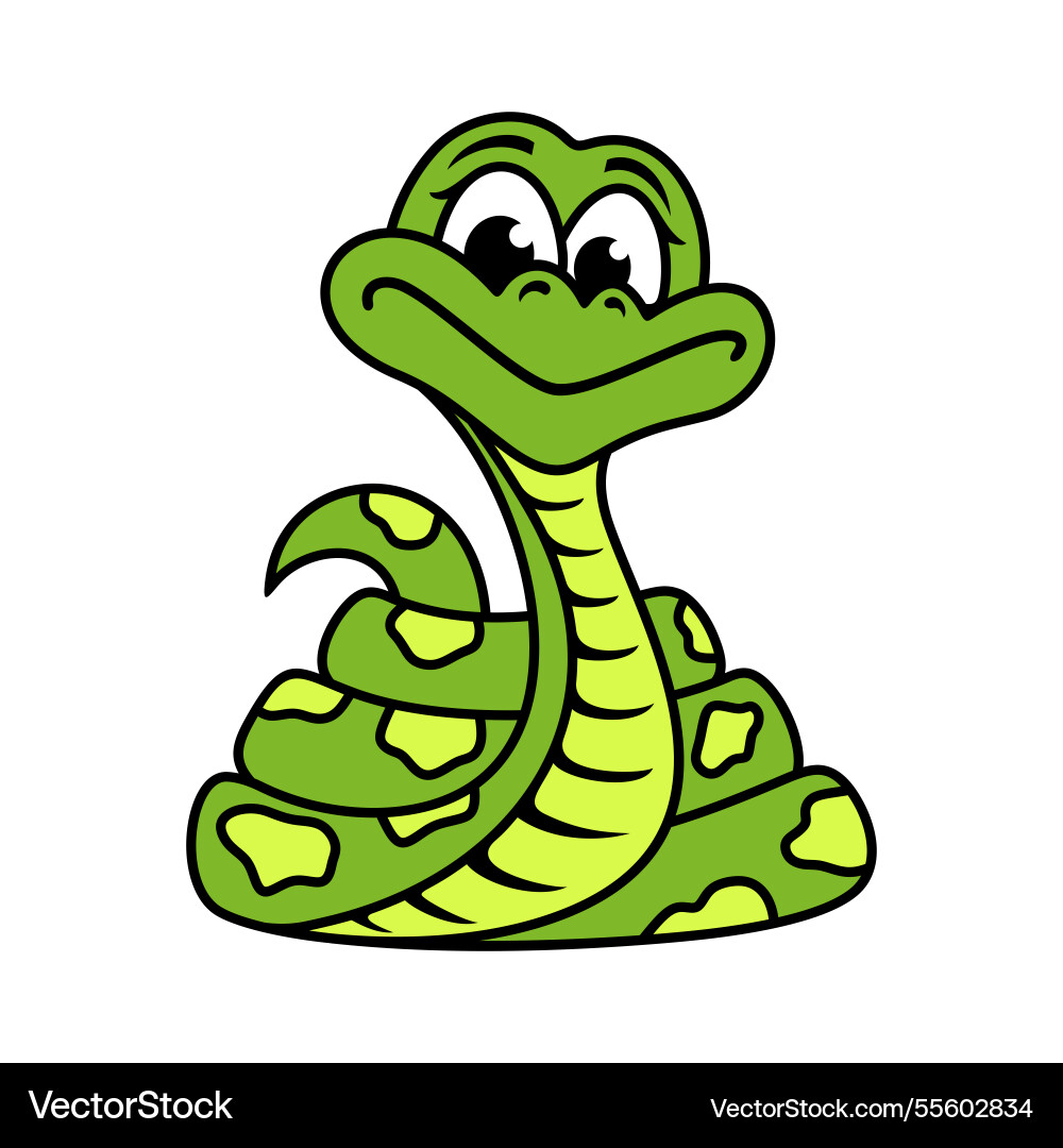 Cute green snake Cute green snake vector image