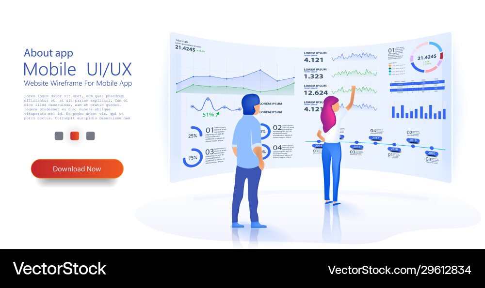 Data Analysis Dashboard vector image