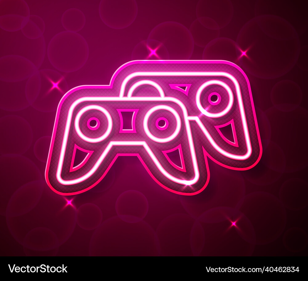 Glowing neon line game controller or joystick Glowing neon line game controller or joystick Vector Image