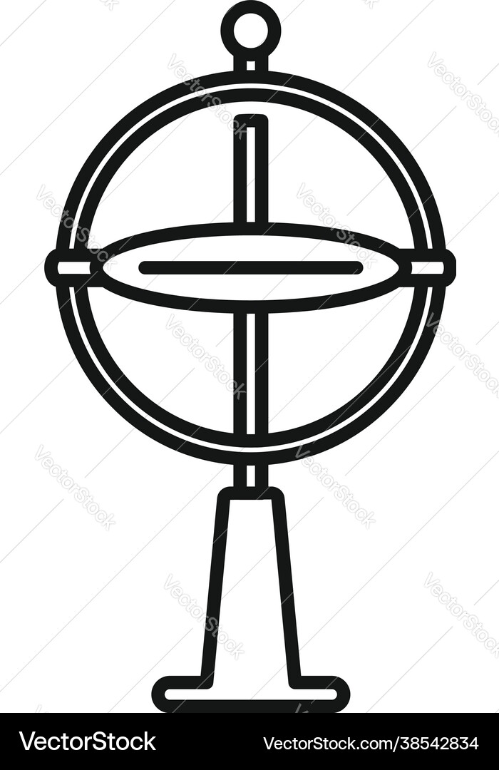 Gyroscope model icon outline accelerometer Vector Image
